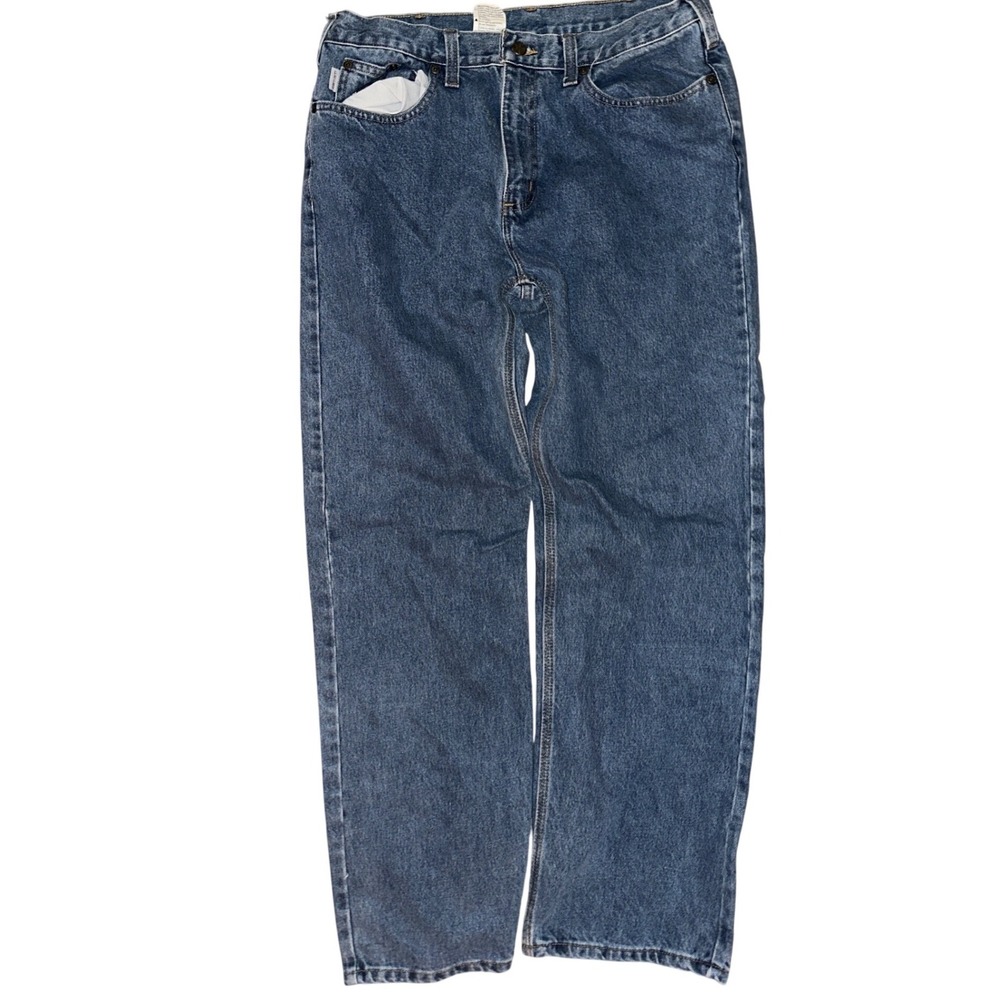 Carhartt B460 DPS Relaxed Fit Blue Denim Jeans Mens‎ 36x32 Medium Wash Workwear